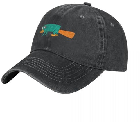 WVVCXCC Baseball Mütze Unisex und modisch Perry das Schnabeltier Cowboy Hut Papa Hut Angelhut schwarz Damen Hüte für die Sonne Männer Sport Outdoor-Geschenke