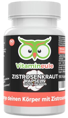 Zistrose Kapseln - hochdosiert 500 mg - bioaktiv & vegan - Produktion in Deutschland - ohne Zusatzstoffe - Cistus incanus (Zistrosenkraut-Pulver) - Kapseln statt Tropfen & Tabletten - Vitamineule®