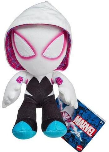Marvel Plüschfigur, 20,3 cm, Superhelden-weiche Puppe, Sammlerstück, Geschenk für Kinder und Fans ab 3 Jahren, mit Sammelaufkleber (Ghost-Spider Gwen)