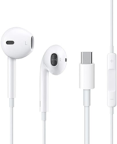 USB C Headphones for iPhone 15 Earbuds USB C Wired Earphones with Mic & Remote Control Noise Cancelling for iPhone 15 pro, iPad Pro, Galaxy S23/S22/S21/S20/Ultra Note 10/20, Pixel 7/6/6a/5/4