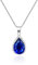 Linawe Kette Halskette Damen Saphire Blau Anhänger Silberkette, Silber Schmucksets für Damen, Kettenanhänger Silber Diamant Geburtsstein Kristall Kette Halsketten Jewelry