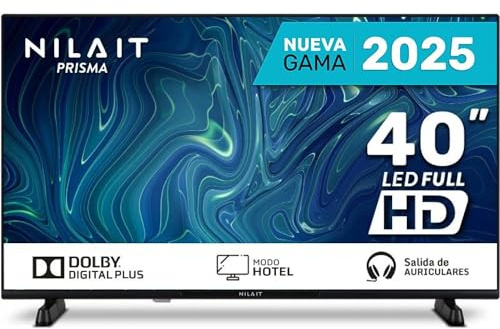 Nilait Prisma 40FB7002N TV 40 Pulgadas LED Full HD, Televisor 40, HDMI USB, Diseño Slim, Modo Hotel, Bajo Consumo Energético