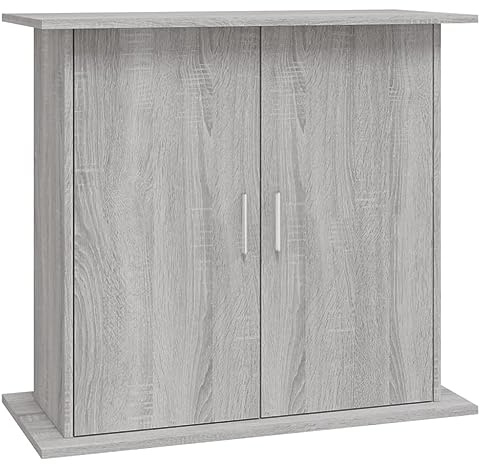 Gecheer Aquariumständer, Aquarium Unterschrank, Aquarium Tisch mit Stauraum, Unterschrank Aquarium, Grau Sonoma 81x36x73 cm Holzwerkstoff