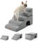 COZY KISS Scale per Cani Larghe, Gradini per Animali Domestici con Copertura a Tenuta Stagna (grigio, 50x83x57cm-Buco, 5.0)