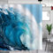 APROPHIC Ocean Duschvorhang 180 x 180cm, Wave Print Badezimmer Duschvorhang, Sommer Blau Wave Duschvorhänge Wasserdichter Stoff, Geeignet Badezimmer, Badewanne Dekoration mit 12 Haken