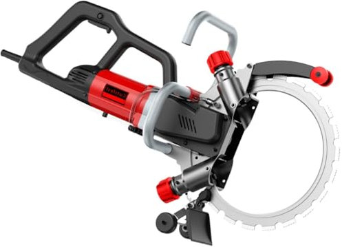 HLGKBY Toroidal Electric Concrete Saw, 10.62in Concrete Cutter Saw with Water Fed Dust Suppression, 8800W Power Equipped with a Saw Blade for Granite, Porcelain, Wood,Concrete, Stone