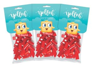 YOLLOH - Yolloh Red Tubes - 3 Pack - Bonbons - Enfants - Savorer pendant une soirée cinéma - Délicieux réglisse à la fraise - Confiserie aromatisée