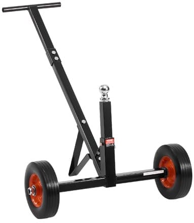 VEVOR Chariot de Remorque, Capacité de Charge de Languette 272 kg, Hauteur Réglable 42 cm et 56 cm, Boule d'Attelage 47,3 mm, Pneus Pleins 254 mm, pour Déplacer Une Remorque de Camping-Car Bateau