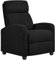 Yaheetech Recliner Armchair Single Padded Seat Boucle Fabric Sofa Lounge Home Living Room Theater Adjustable Leg Rest and Reclining Functions Black