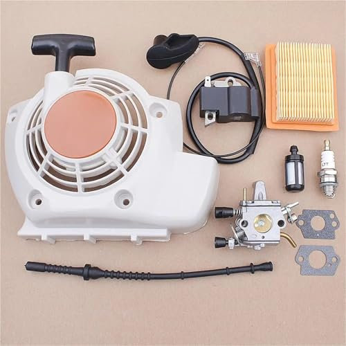 PEGGYLIN Carburetor Pulley Recoil Starter Ignition Coil Assembly Fit For Stihl FS120 FS200 FS250 FS300 Trimmer Brush Cutter Parts