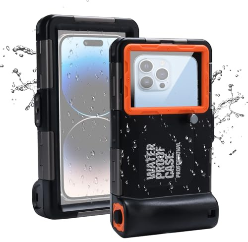 ELUBLU Wasserdichte Handyhülle, 15 m tiefer Unterwasserschutz, robuste Handyhülle in Militärqualität, für iPhone 15 Pro Max & Samsung Galaxy S23, perfekt zum Tauchen, Schnorcheln und Wassersport