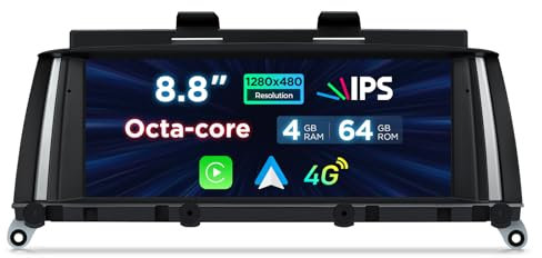 XTRONS 8.8 Zoll IPS-Bildschirm Android 14 Autoradio Octa Core 4+64GB Eingebautes 4G LTE WiFi GPS Bluetooth Car Play Optional DAB DVR OBD TPMS Für BMW X3 F25 X4 F26 NBT System