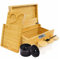 Large Bamboo Wooden Stash Box with combination Lock, Rolling Tray and Glass Storage Jars and Grinder - Wood Storage Rolling Set with Lock and Smoking Accessories Kit