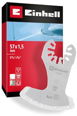 Original Einhell lame segmentée diamantée 57 mm (saupoudrée de diamant, forme segmentée, largeur de coupe 1,5 mm, fonction de changement rapide, convient aux outils multifonctions)