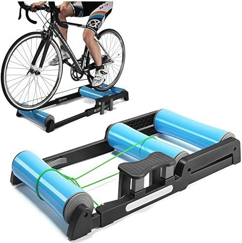Faltbarer Fahrradtrainer – Bike Roller Exercise Fitness Maschine für MTB und Rennrad, Widerstandstrainingsstation für Heimtraining