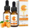 Vitamin C Serum für Gesicht, Anti-Aging Gesichtsserum mit Hyaluronsäure, Feuchtigkeitsserum gegen Pigmentflecken, Pickelmale und Altersflecken (2Stk)