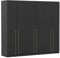 Fabryka Mebli Idźczak Drehtürenschrank, Kleiderschrank - Schlafzimmerschrank - 57 x 230 x 210 cm - Wohnzimmerschrank, Garderobenschrank, Schrank mit Einlegeböden und Zwei Kleiderstangen - Schwarz
