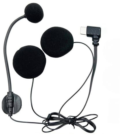 YUOIUX Casque micro omnidirectionnel type C à moitié couvert pour moto avec double klaxon et micro unique