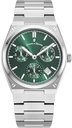 Jacques du Manoir - Armbanduhr Horizon - Quartz Uhrwerk - Gehäusebreite: 41 mm - Edelstahl - Green - 10 ATM