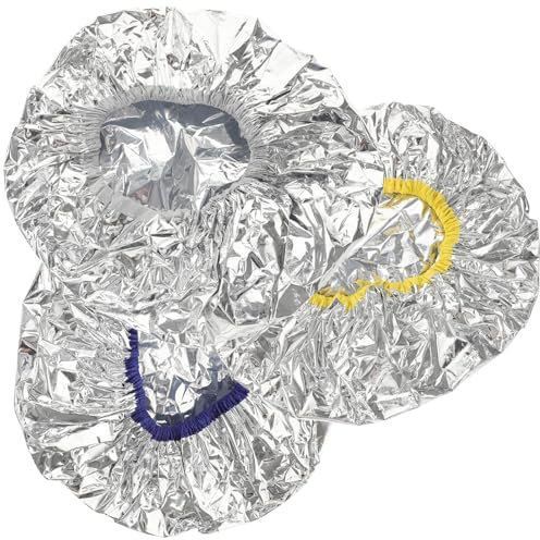 Cuffia per Chioma in Foglio di Alluminio 3 Pezzi, Cappuccio Elasticizzato Colore Casuale