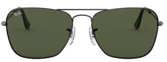 Ray-Ban Unisex RB3136 Caravan Square Sunglasses, Gunmetal/G-15 Green, 55 mm