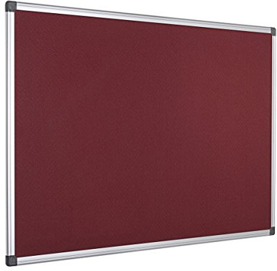 Bi-Office Notice Board Maya, Burgundy Felt, Aluminium Frame, 120 x 90 cm
