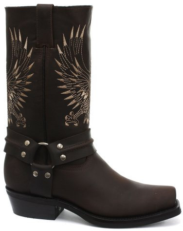 Botas de Vaquero de Cuero Marrón para Hombres 45