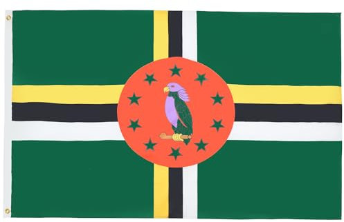 AZ FLAG - Flagge Dominica - 90x60 cm - Commonwealth Dominica Fahne 100% Polyester mit Messing-Ösen - 50g