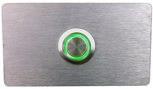 Eurosell Beleuchtete Design V2A Edelstahl Klingelplatte Klingel Platte Schild Türklingel Klingelknopf Klingelschild beleuchtet grün LED