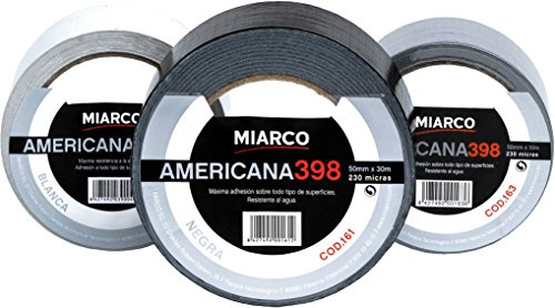 miarco 28195 - Cinta Americana 398 Negro 50mm x 10m