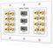 TNP Heimkino Wandplatte - 3-Gang 7.2 Surround Sound Distribution mit Premium-vergoldeten Kupfer-Bananen-Bindungsstecker f�r 7 Lautsprecher, 2 RCA-Buchsen f�r Subwoofer, 3 HDMI-Anschl�sse f�r UHD 4K