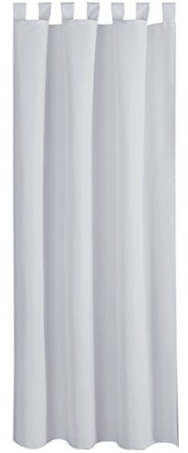 Bestlivings Blickdichte (Grau) Gardine mit Schlaufen in 140x245 cm (BxL), Vorhang Dekoschal als Sichtschutz