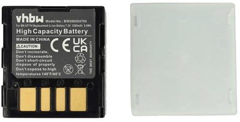 vhbw 1x batteria compatibile con JVC GR-D345EG, GR-D450, GR-D360EX, GR-D360, GR-D370EX, GR-D370 videocamera camcorder (1200mAh, 7,2V, Li-Ion)