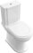 Villeroy & Boch Hommage WC-Sitz, Toilettendeckel mit Absenkautomatik, abnehmbarer Toilettensitz aus bruchsicherem Duroplast, Klodeckel Original Ersatzteil, D-Form, Weiß Alpin, glänzend