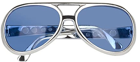 Brille Rock´n Roll Reno - Blau - zum 50er 60er Jahre Rockstar Kostüm