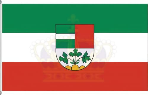 KÖNIGSBANNER Zertifizierte Flagge Fahne Laupheim - BC 60 x 90cm - Hissflagge doppelt gesäumt mit Karabinerhaken aus deutscher Flaggen-Manufaktur