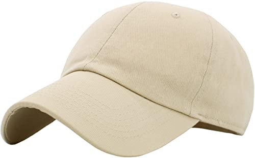KBETHOS KB-Low IVO Classic Baumwolle Papa Hut Einstellbare Plain Cap. Polo Style Low Profile (unstrukturiert) (Classic) Elfenbein verstellbar
