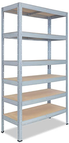shelfplaza® 200x110x50cm PROFI Schwerlastregal verzinkt/Metallregal mit 6 Böden à 166kg Tragkraft/Kellerregal Metall, Garagenregal, Werkstattregal oder Regal Lagerregal/Steckregal Metall