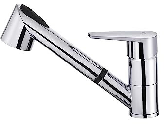 Teka MTP 978 - Grifo de Cocina Monomando, Caño Bajo Fundido Giratorio, Maneral Extraíble de 2 Funciones Normal & Ducha, Aireador Anticalcáreo, Color Cromo