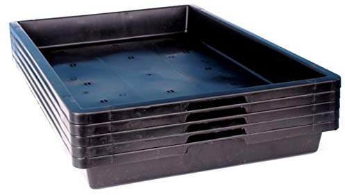 Bonsai-Shopping 5 Stabile Pflanzschalen, Anzuchtschalen, Pikierschalen 60 x 40 x 6 cm - Ausführung 5er Pack mit Drainagelöchern