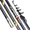 HIOD Kohlefaser Teleskop Angelrute Pole 3.6-5.4M Spinnrute Mit Beweglichem Radstand Geeignet füR Long Shot Black,4.5M