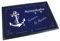 Unikatolo Fußmatte Anker Heimathafen mit Name personalisiert - Fußabtreter Dunkelblau für Familien & Paare zur Hochzeit, Einweihungsparty Familienname Ankerplatz Hausboot Dekoration (75 x 50 cm)