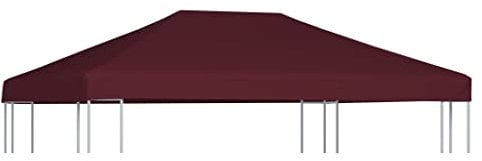 vidaXL Pavillondach Wasserdicht Pavillon Partyzelt Gartenzelt Dachplane Ersatzdach Ersatz Dach Plane Pavillonplane 310g/m² 3x4m Weinrot