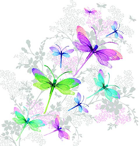 20 Servietten M?rchenhafte Libellen als Tischdeko oder zum Basteln mit Serviettentechnik 33x33cm