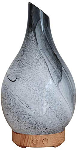 Bonbela Arôme de Huile Essentielle Diffuseur en Verre 100Ml Ultrasonic Humidifier aromathérapie avec la lumière Humeur 7 Couleurs Changé LED pour Le Yoga Spa Home Office aromathérapie Machine