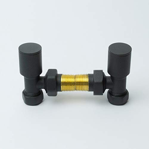 Companyblue Towel Rail Rad Radiator Manual Valve (Anthracite Angled Valves)