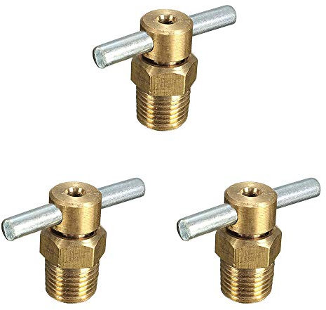 GAOHOU 3pcs Brass 1/4'' NPT Water Drain Valve for Air Compressor Tank Replacement Part
