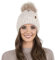VIVISENCE Wintermütze Mit Bommel Damen Perfekte Passform Warmes Bommelmütze Herbst Frauen Mütze Für Winter Aufgerolltem Design Für Extra Wärme Ideal Für Kalte Wintertage Modell, Beige,Einheitsgröße