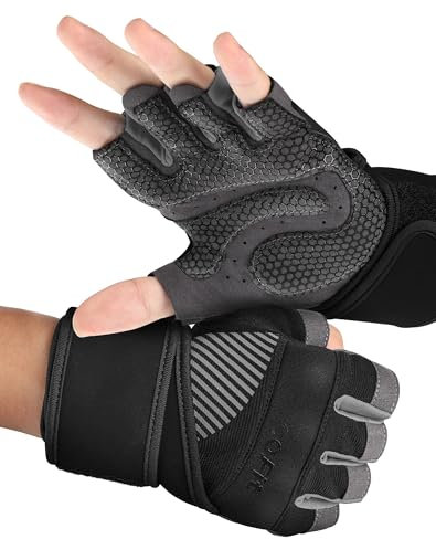 COFIT Fitness Handschuhe für Damen und Herren, Atmungsaktive Trainingshandschuhe rutschfeste Gewichtheben Handschuhe mit Handgelenk Unterstützung für Gym Übung, Krafttraining, Bodybuilding-Schwarz M