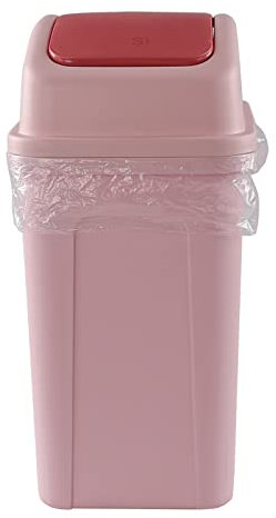 Hespama 7 L Plastic Trash Bin with Swing Lid, Kitchen Bathroom Bedroom Dustbin, F
